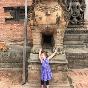 Anokhi koki Girls Wrap ruffle floral dress